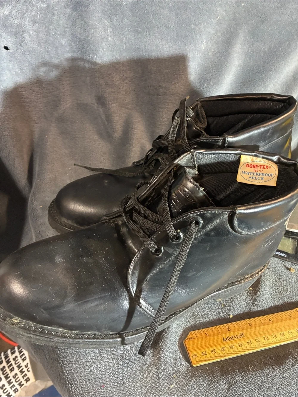 Vtg American Footwear A1491 Black Leather Work Chukka Boots Mens 10.5 M USA